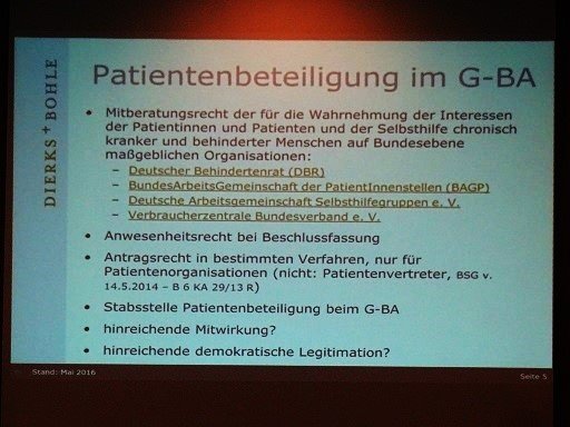 Patientenbeteiligung im G-BA