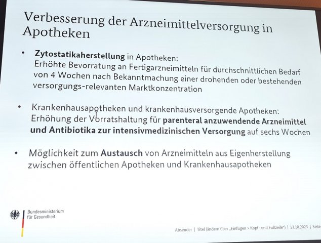 Arzneimittelversorgung in den Apotheken